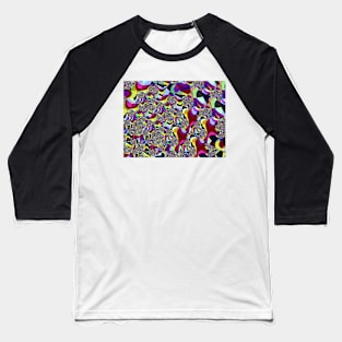 Multicoloured Abstract Fractal Design Baseball T-Shirt